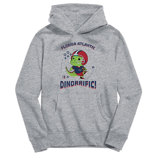 Florida Atlantic Owls Dinorrific Heather Grey Cotton Youth Hoodie