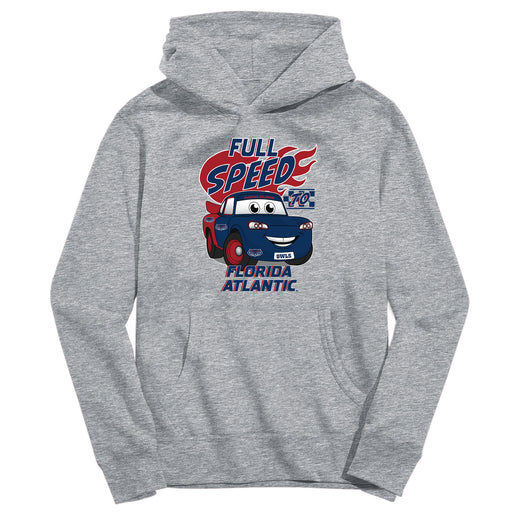 Florida Atlantic Owls Full Speed Heather Grey Cotton Youth Hoodie