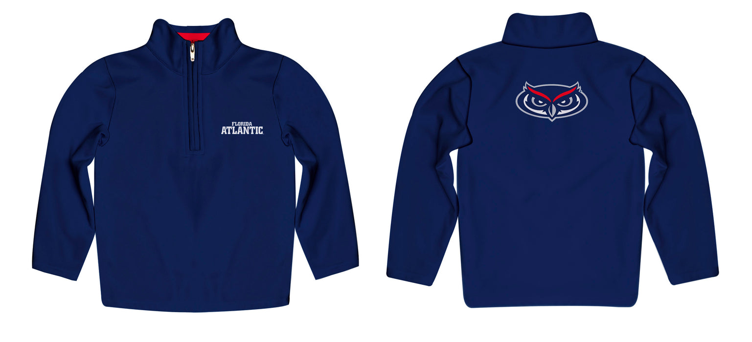 Florida Atlantic Owls Vive La Fete Game Day Solid Blue Quarter Zip Pullover Sleeves - Vive La Fête - Online Apparel Store