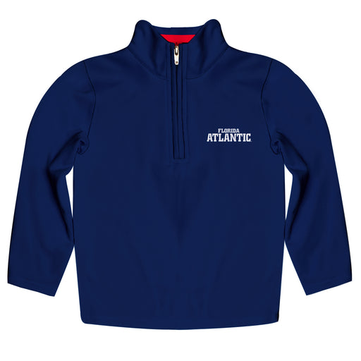 Florida Atlantic Owls Vive La Fete Game Day Solid Blue Quarter Zip Pullover Sleeves