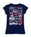 Florida Atlantic Owls Hand Sketched Vive La Fete Impressions Artwork Navy Girls Cotton Short Sleeve Tee - Vive La Fête - Online Apparel Store
