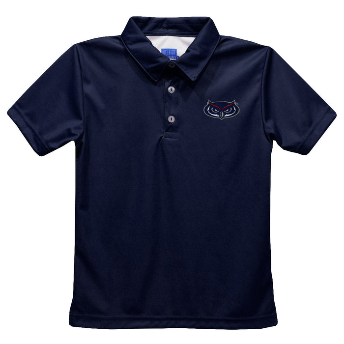 Florida Atlantic Owls Embroidered Navy Short Sleeve Polo Box Shirt