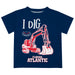 Florida Atlantic Owls Vive La Fete Excavator Boys Game Day Blue Short Sleeve Tee