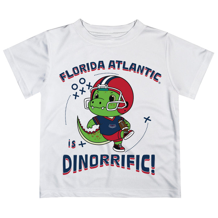 Florida Atlantic Owls Vive La Fete Dinorrific Boys Game Day White Short Sleeve Tee