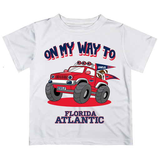 Florida Atlantic Owls Vive La Fete Monster Truck Boys Game Day White Short Sleeve Tee