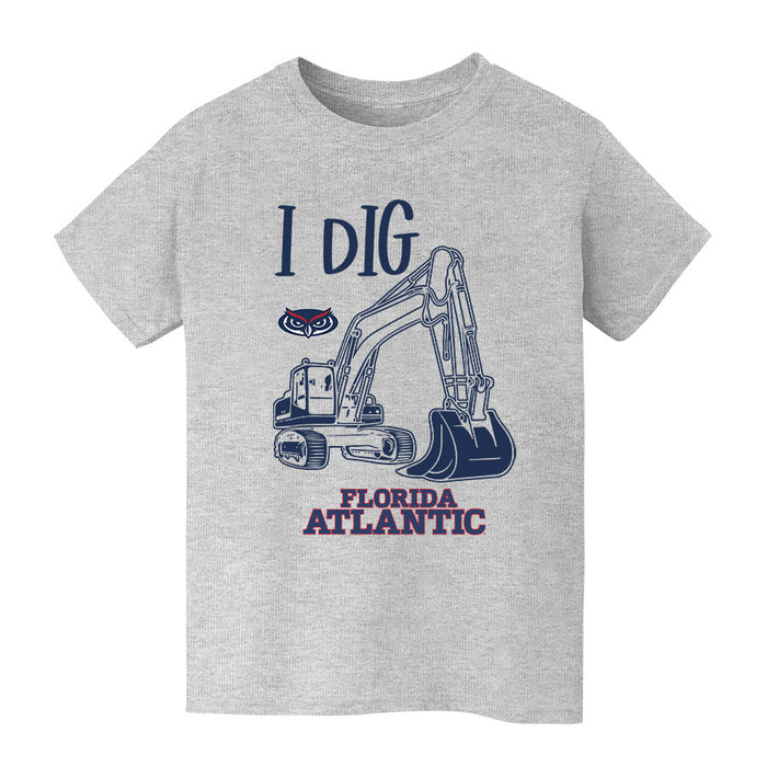 Florida Atlantic Owls Vive La Fete Excavator Heather Grey Cotton Short Sleeve Tee