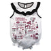 Fordham Rams  White Hand Sketched Vive La Fete Impressions Artwork Sleeveless Ruffle Onesie Bodysuit