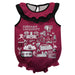 Fordham Rams  Maroon Hand Sketched Vive La Fete Impressions Artwork Sleeveless Ruffle Onesie Bodysuit