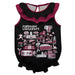 Fordham Rams  Black Hand Sketched Vive La Fete Impressions Artwork Sleeveless Ruffle Onesie Bodysuit