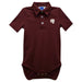 Fordham Rams Embroidered Maroon Solid Knit Polo Bodysuit - Vive La Fête - Online Apparel Store