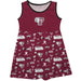 Fordham Rams Sleeveless Tank Dress Girls Maroon Repeat Print Hand Sketched Vive La Fete Impressions