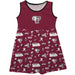 Fordham Rams Sleeveless Tank Dress Girls Maroon Repeat Print Hand Sketched Vive La Fete Impressions