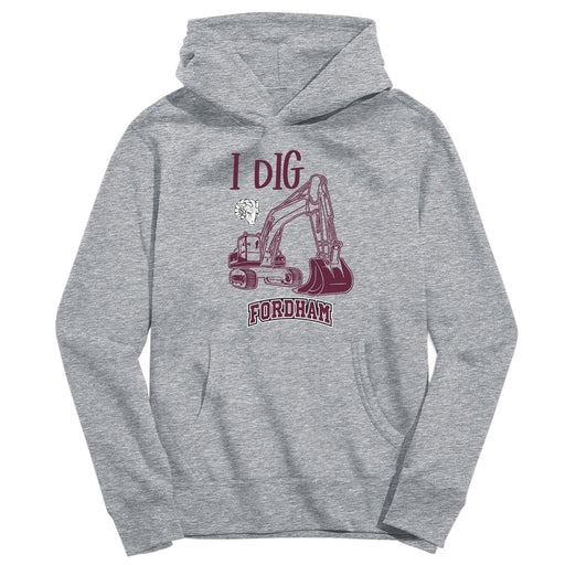 Fordham Rams Excavator Heather Grey Cotton Youth Hoodie