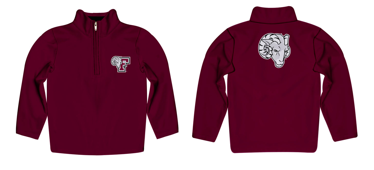 Fordham Rams Vive La Fete Game Day Solid Maroon Quarter Zip Pullover Sleeves - Vive La Fête - Online Apparel Store
