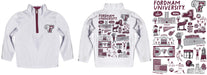 Fordham Rams Hand Sketched Vive La Fete Impressions Artwork  White Boys Quarter Zip Pullover V1 - Vive La Fête - Online Apparel Store
