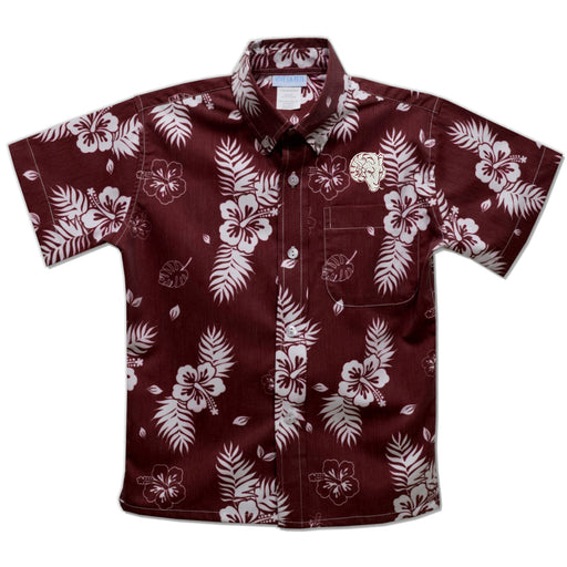 Fordham Rams Maroon Hawaiian Boys Short Sleeve Button Down Shirt - Vive La Fête - Online Apparel Store