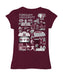 Fordham Rams Hand Sketched Vive La Fete Impressions Artwork Maroon Girls Cotton Short Sleeve Tee - Vive La Fête - Online Apparel Store