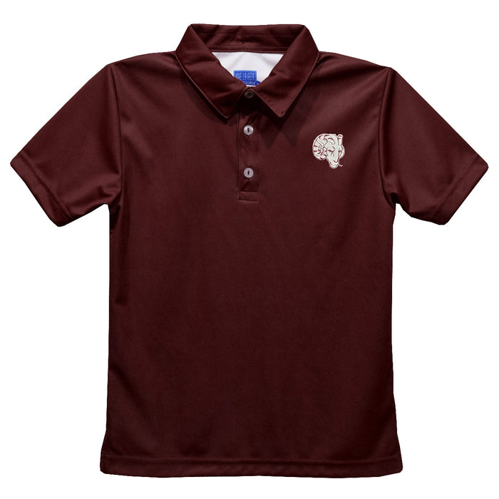 Fordham Rams Embroidered Maroon Short Sleeve Youth Polo Box Shirt - Vive La Fête - Online Apparel Store