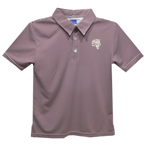 Fordham Rams Embroidered Maroon Stripes Short Sleeve Youth Polo Box Shirt - Vive La Fête - Online Apparel Store