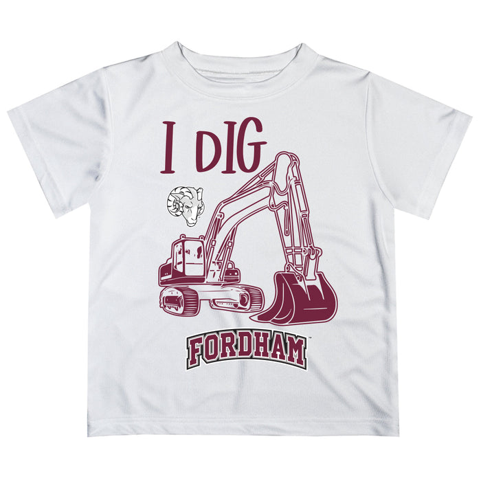 Fordham Rams Vive La Fete Excavator Boys Game Day White Short Sleeve Tee