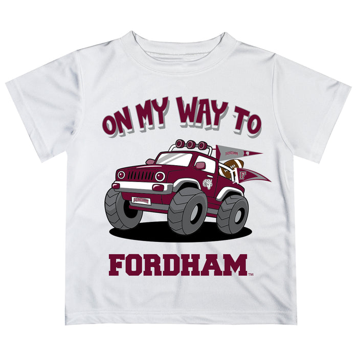 Fordham Rams Vive La Fete Monster Truck Boys Game Day White Short Sleeve Tee