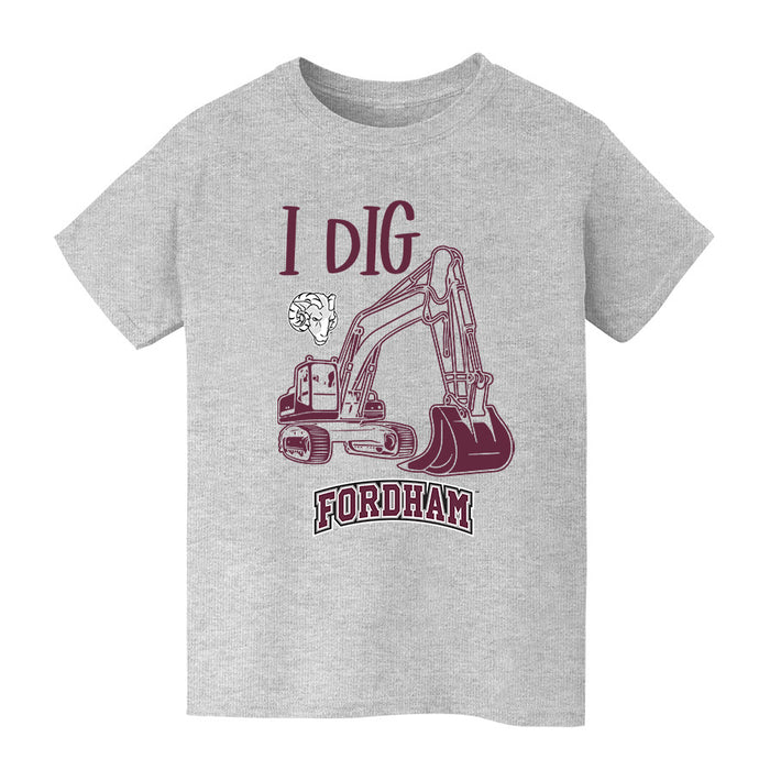 Fordham Rams Vive La Fete Excavator Heather Grey Cotton Short Sleeve Tee