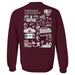 Fordham Rams Hand Sketched Artwork Maroon Crewneck Sweatshirt for Women - Vive La Fête - Online Apparel Store