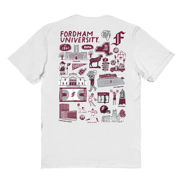Fordham Rams Vive La Fete Impressions Artwork Womens Cotton Tshirt - Vive La Fête - Online Apparel Store