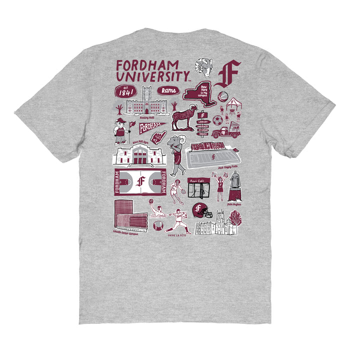 Fordham Rams Vive La Fete Impressions Artwork Womens Cotton Tshirt - Vive La Fête - Online Apparel Store