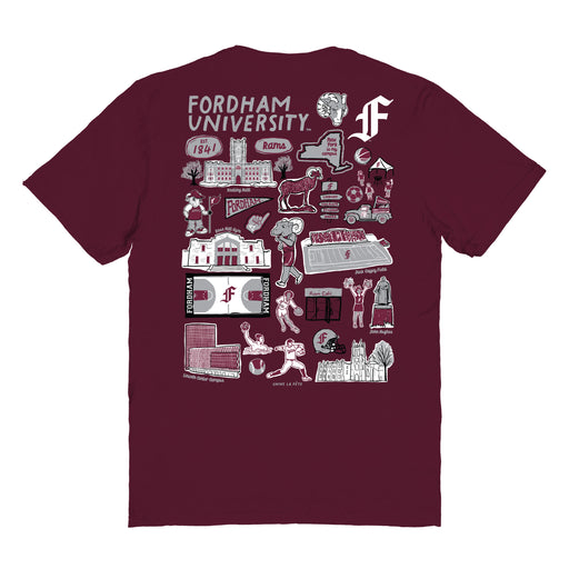 Fordham Rams Vive La Fete Impressions Artwork Womens Cotton Tshirt - Vive La Fête - Online Apparel Store