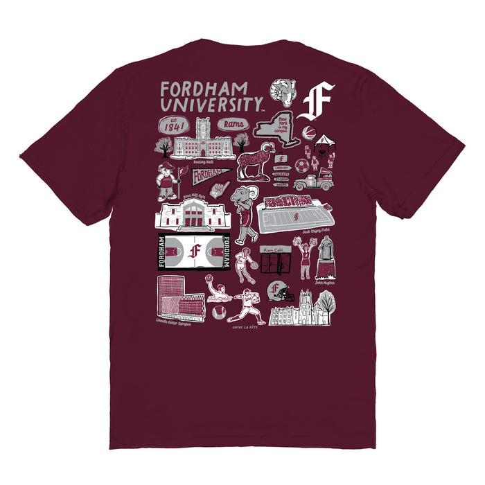 Fordham Rams Vive La Fete Impressions Artwork Womens Cotton Tshirt - Vive La Fête - Online Apparel Store