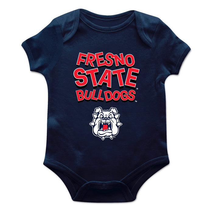 Fresno State Bulldogs Vive La Fete Infant Game Day Navy Short Sleeve Bodysuit