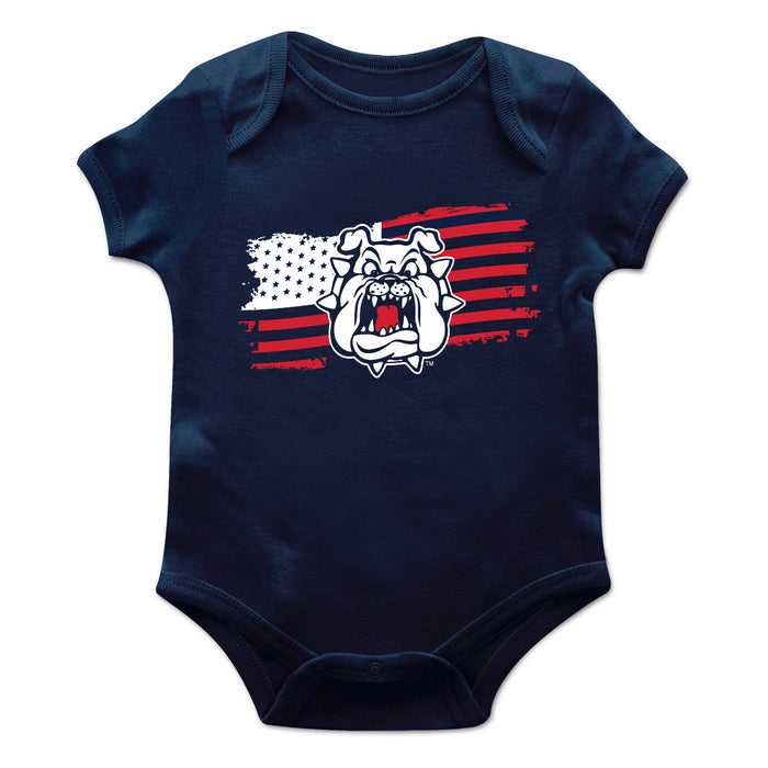 Fresno State Bulldogs Vive La Fete Infant Game Day Navy Short Sleeve Bodysuit