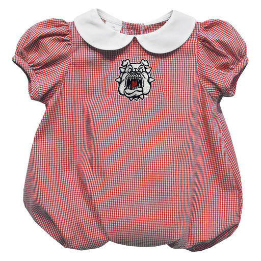Fresno State Bulldogs Embroidered Red Cardinal Girls Baby Bubble Short Sleeve