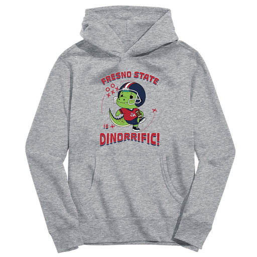 Fresno State Bulldogs Dinorrific Heather Grey Cotton Youth Hoodie