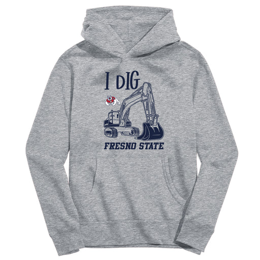 Fresno State Bulldogs Excavator Heather Grey Cotton Youth Hoodie