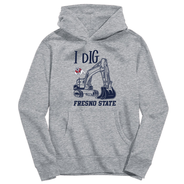 Fresno State Bulldogs Excavator Heather Grey Cotton Youth Hoodie