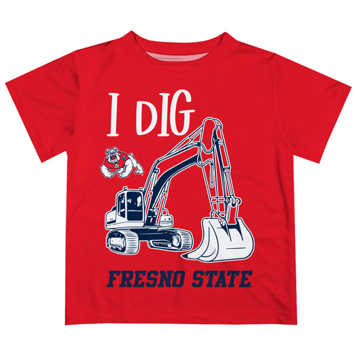 Fresno State Bulldogs Vive La Fete Excavator Boys Game Day Red Short Sleeve Tee