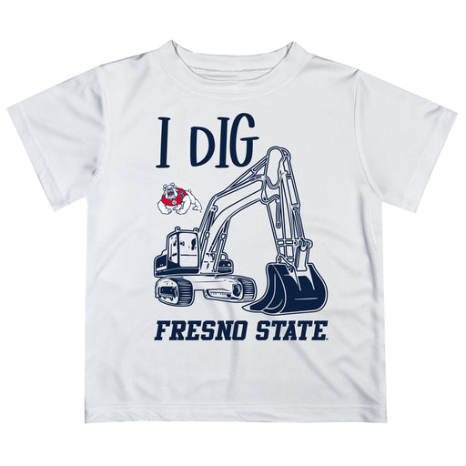Fresno State Bulldogs Vive La Fete Excavator Boys Game Day White Short Sleeve Tee