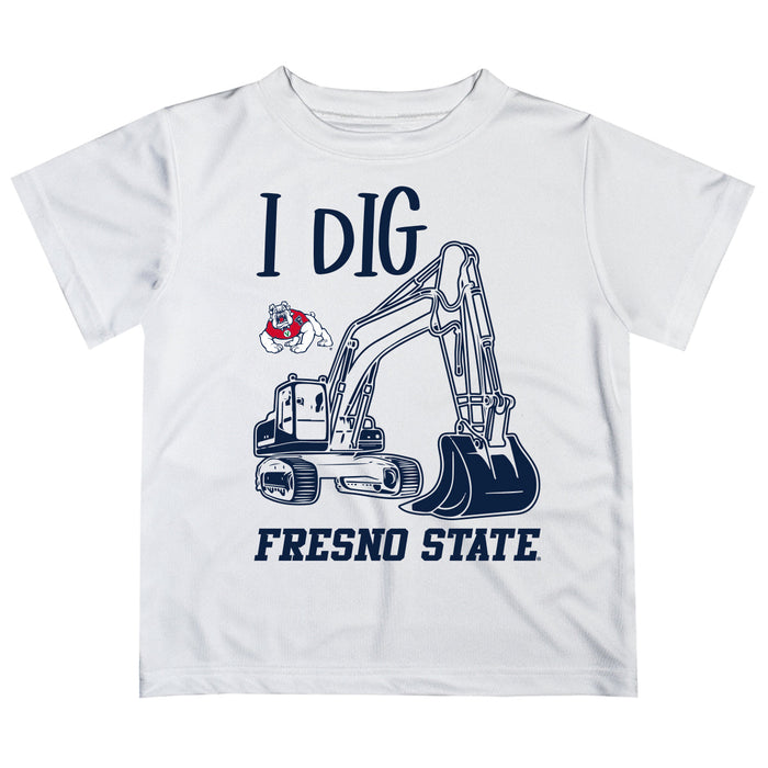 Fresno State Bulldogs Vive La Fete Excavator Boys Game Day White Short Sleeve Tee