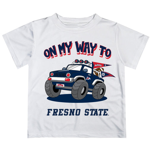 Fresno State Bulldogs Vive La Fete Monster Truck Boys Game Day White Short Sleeve Tee