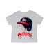 Fresno State Bulldogs Original Dripping Baseball Helmet Grey Cotton T-Shirt  by Vive La Fete