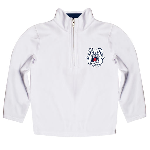 Fresno State Bulldogs Vive La Fete Logo and Mascot Name Womens White Quarter Zip Pullover
