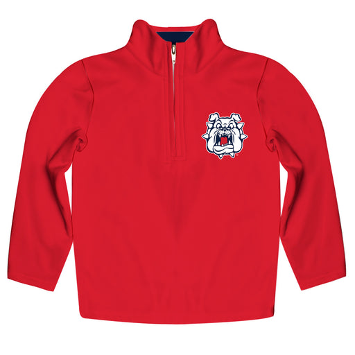 Fresno State Bulldogs Vive La Fete Logo and Mascot Name Womens Red Quarter Zip Pullover