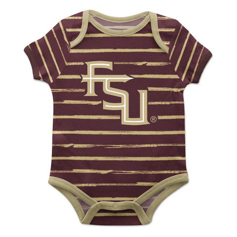 Florida State Stripe Garnet and Metallic Boys Bodysuit SS - Vive La Fête - Online Apparel Store