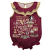 Florida State Seminoles  Garnet Hand Sketched Vive La Fete Impressions Artwork Sleeveless Ruffle Onesie Bodysuit