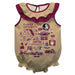 Florida State Seminoles  Gold Hand Sketched Vive La Fete Impressions Artwork Sleeveless Ruffle Onesie Bodysuit