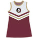 Florida State Seminoles Sleeveless Cheerleader A Line Dress White and Gold