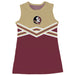 Florida State Seminoles Sleeveless Cheerleader A Line Dress Gold and Maroon
