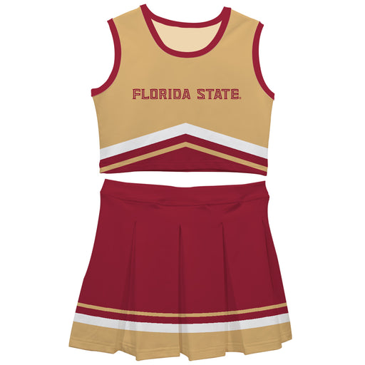Florida State Seminoles Vive La Fete Game Day Gold and Maroon Sleeveless Chearleader Set